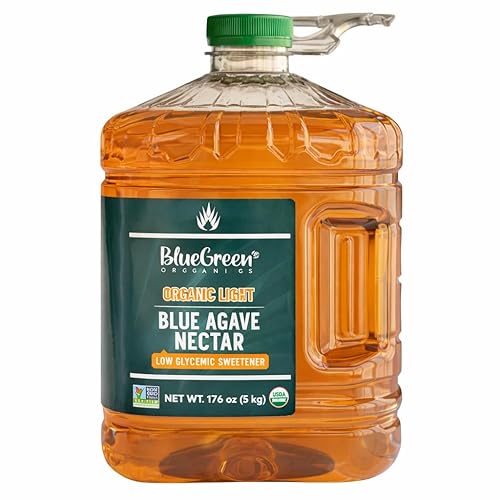 Blue Green Agave Néctar orgánico, azul claro, 176 onzas