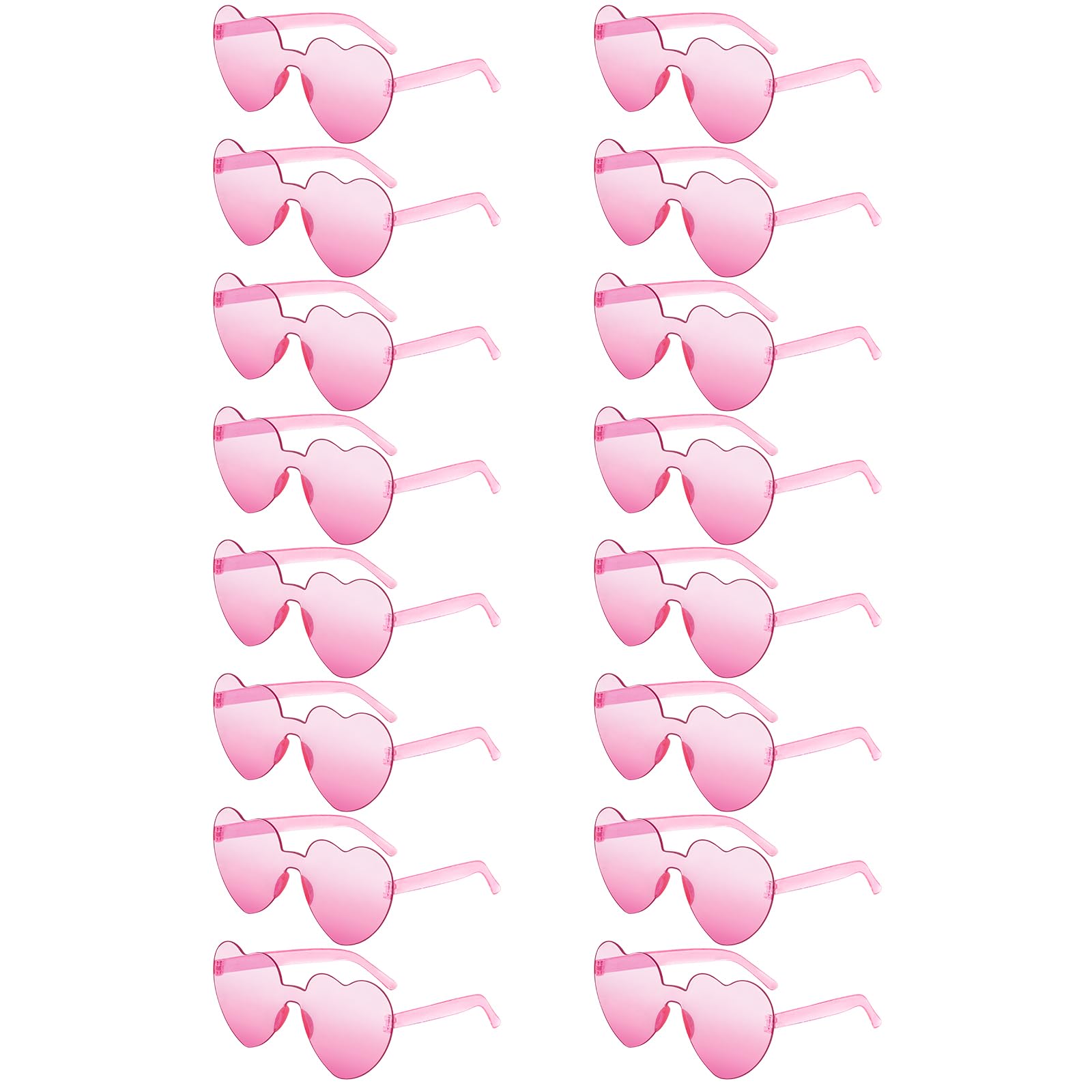Matcheck 16 Heart Shaped Rimless Sunglasses Transparent Candy Colored Glasses Frameless Party Eyewear for Women