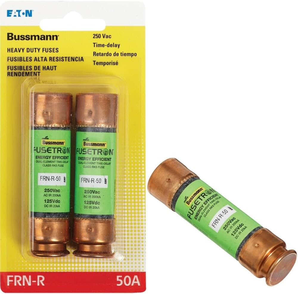 Bussmann 50A FRN-R Heavy-Duty Time Delay Fuse (2-Pack) - 1 Each