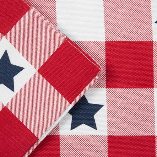 Marthastewartamericanastarginghamplaidindoorplacemat4packsetreversiblepatrioticusaamericadecorredwhiteblue14x72  Urban Country Home Decor Martha stewart americana star gingham plaid indoor placemat 4 pack set reversible patriotic usa america decor redwhiteblue 14×72  urban country home decor