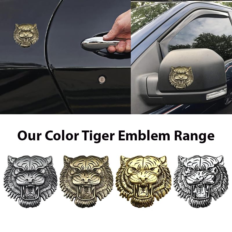 Image of Tiger 3D Metal Emblem for Cars & Bikes, Bronze, Big 10 x 10 cm
