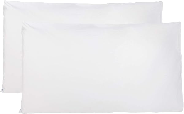 Coppia di Federe 100% Puro Cotone, Set di 2 Tessuti per Cuscino Letto, Chiusura a Busta, Tinta Unita, Misura Standard 50x80 CM - 1