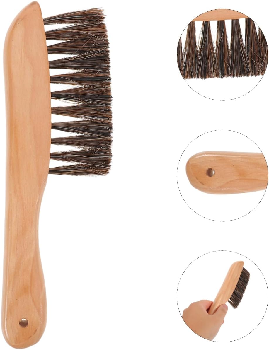 UPKOCH Pool Table Brush Soft Horsehair Billiard Table Cleaning Brush with Wood Handle for Felt Surface Rail and Edge Dust Removal Portable Billiard Accessories for Home Bar Game Rooms