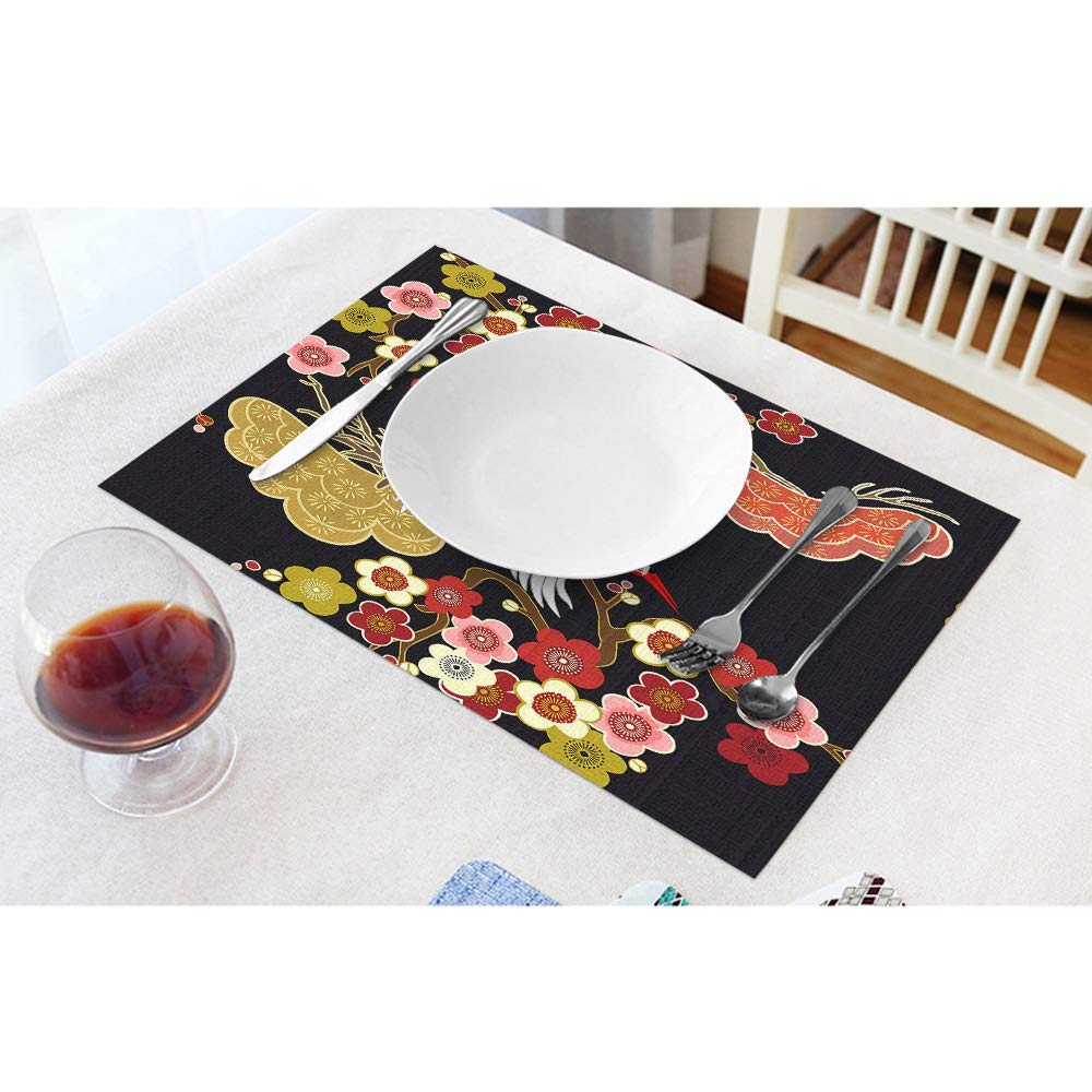 Japanische Kranich-Tischdecke, 152x213 Cm – Polyester, Buntes Design, Für Picknick, Grillen & Küche