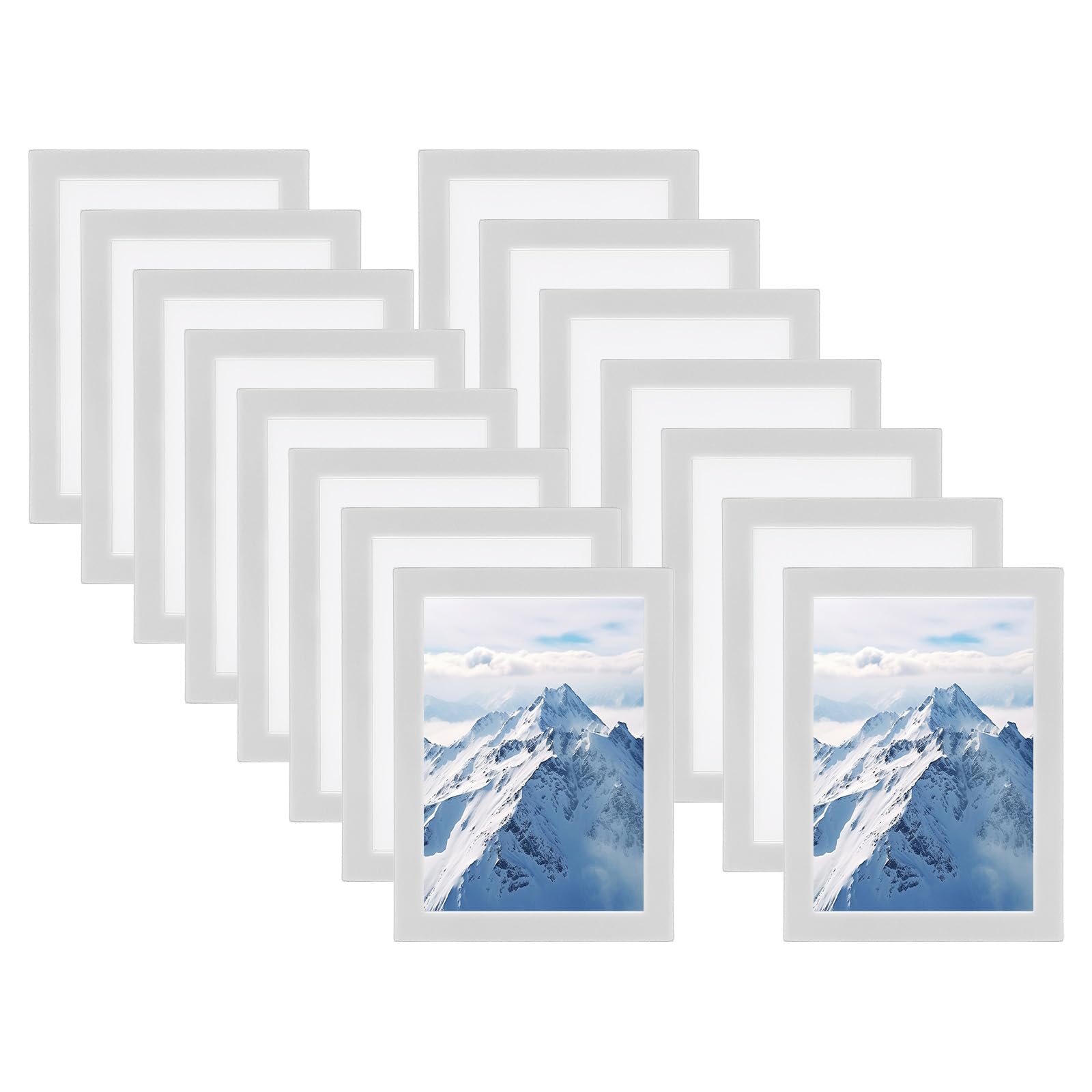 Support magnétique 17,8x12,7 cm argenté avec dos adhésif pour mur et porte | Lot de 15