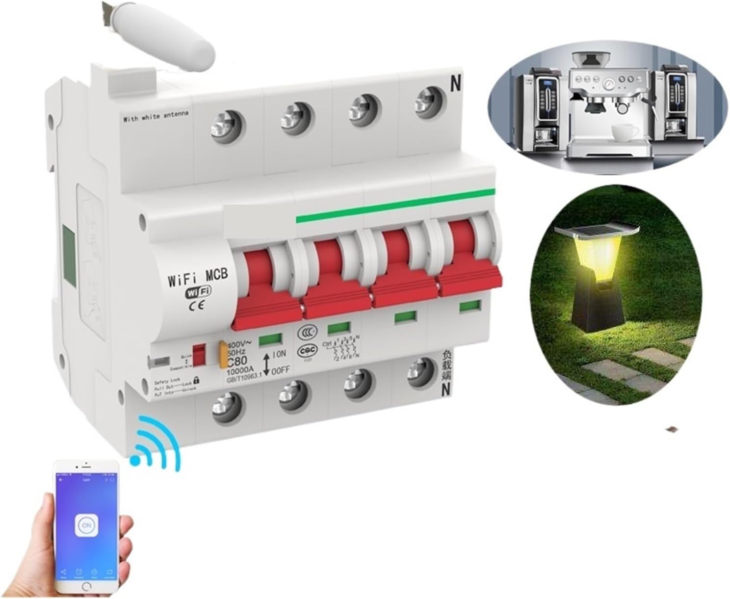 NISZA 1PCS Smart WiFi Circuit Breaker 4P App Remote Control Overload and Short Circuit Protection