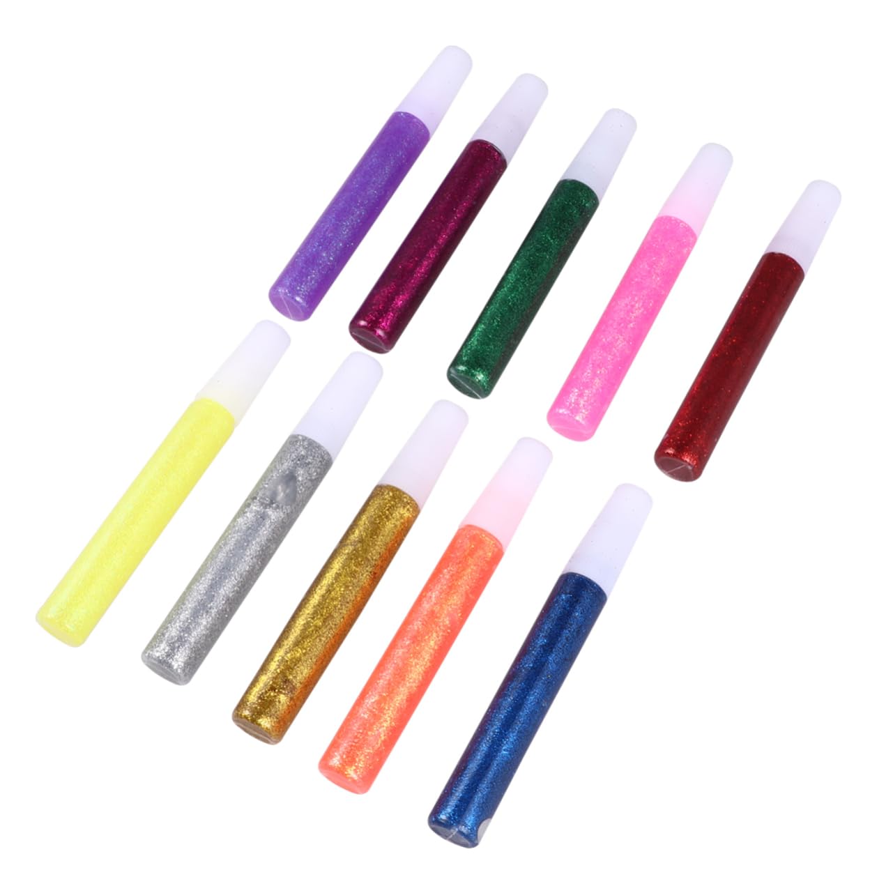 NUOBESTY Stylos À Colle Scintillants Écologiques - 5 Lots De 50 Pièces - Parfaits Pour Les Professeurs Les Étudiants Et La Décoration