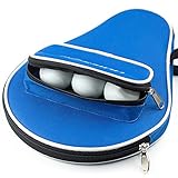 [page_title]-AIMERKUP Tischtennistasche | Gepolsterte Tasche für Tischtennisschläger, Seitentasche für Zubehör für Bälle | Schutzbox mit Reißverschluss, blau, gratis