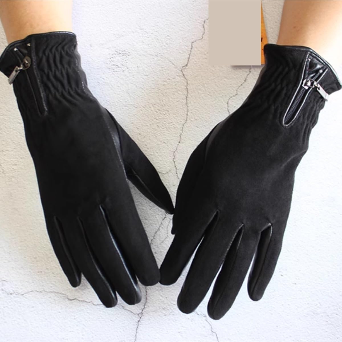 Guantes Viento Deportivos Guantes de conducción cálidos terciopelo grueso con cremallera otoño e invierno for mujer Regalos De Invierno