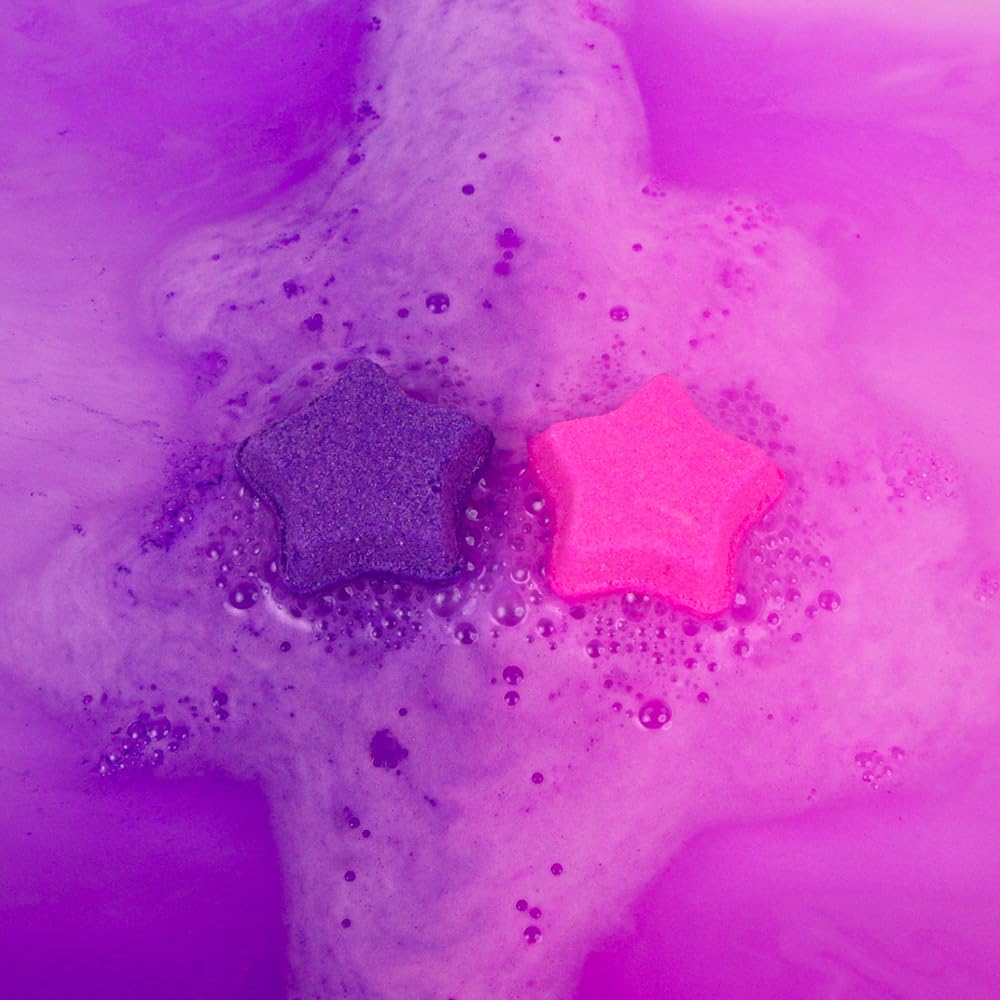 ZIMPLI - Lot de 4 Baff Bombz Étoiles, Crée Une Aventure colorée et pétillante à l’Heure du Bain, Bombes de Bain effervescentes, Jouet de Bain, Petits Cadeaux pour Chaussettes de Noël