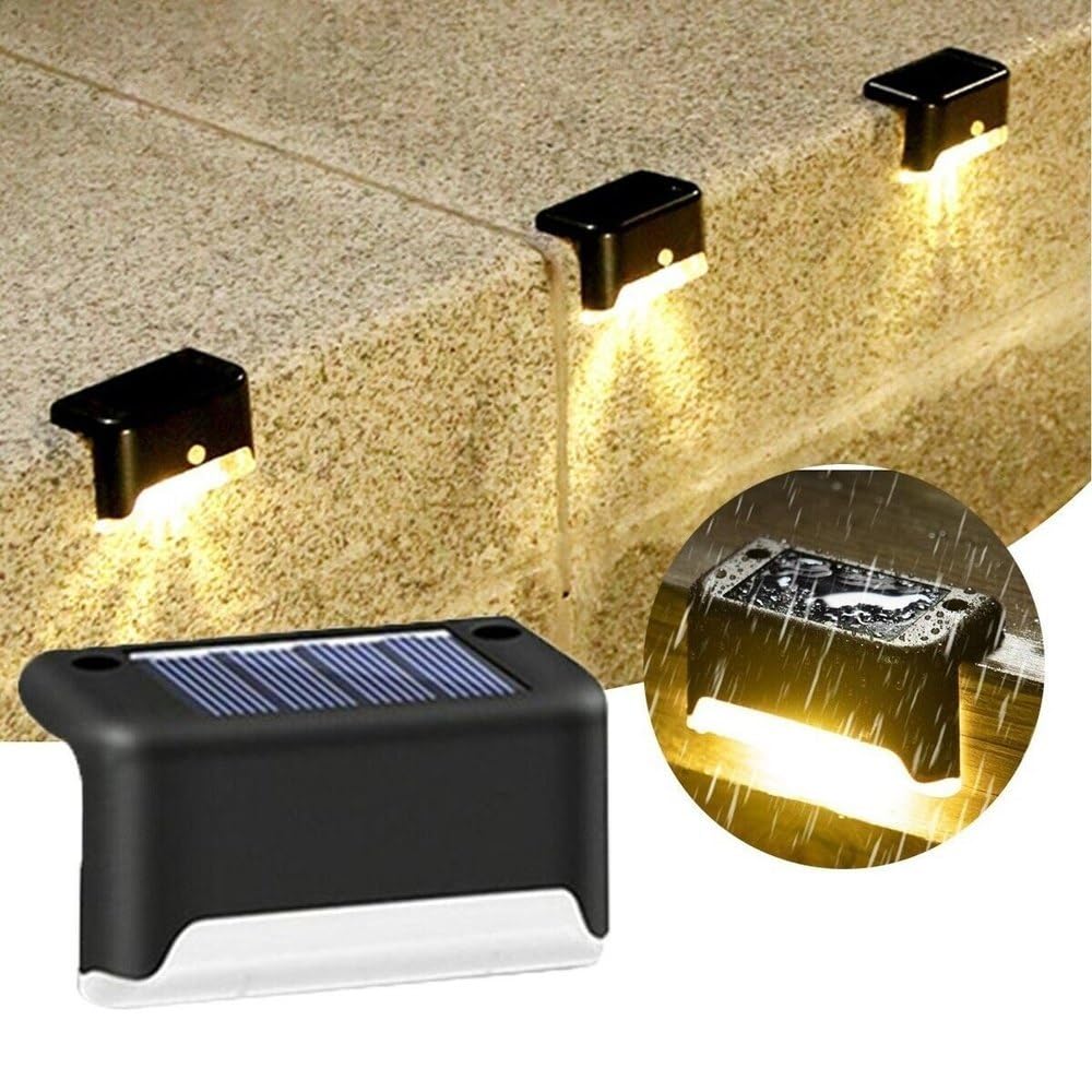 Home Brilliant Solar Powered LED Step Lights, Waterproof Outdoor Deck Stair Lights for Pathway, Garden, Patio - 4pc-image-31
