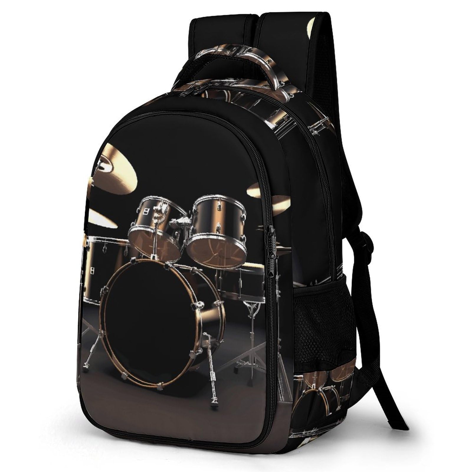SKTNBM Rucksack mit Tasche, cooler Reiserucksack, stylischer Rucksack, Wandern, Outdoor, lässiger Handgepäck-Rucksack, Schwarz, Einheitsgröße, Rucksack Fashion