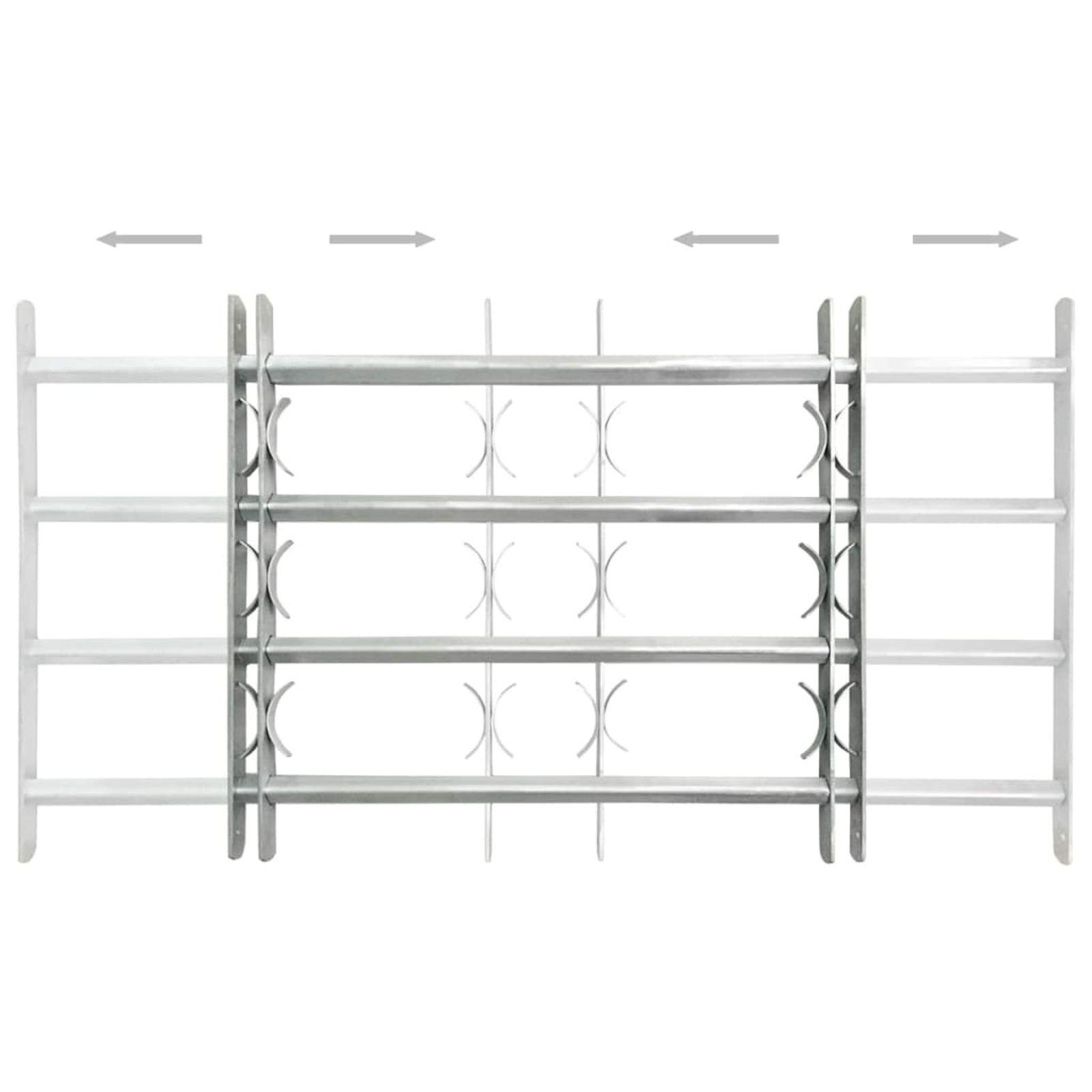 Tidyard 2 STK. Fenstergitter Verstellbar für Fenster Sicherheitsstange mit Schrauben Einstellbar Fenstergitter Sicherheitsgitter Fenstersicherung Einbruchschutz Kellerfenster Sicherung 1000-1500 mm