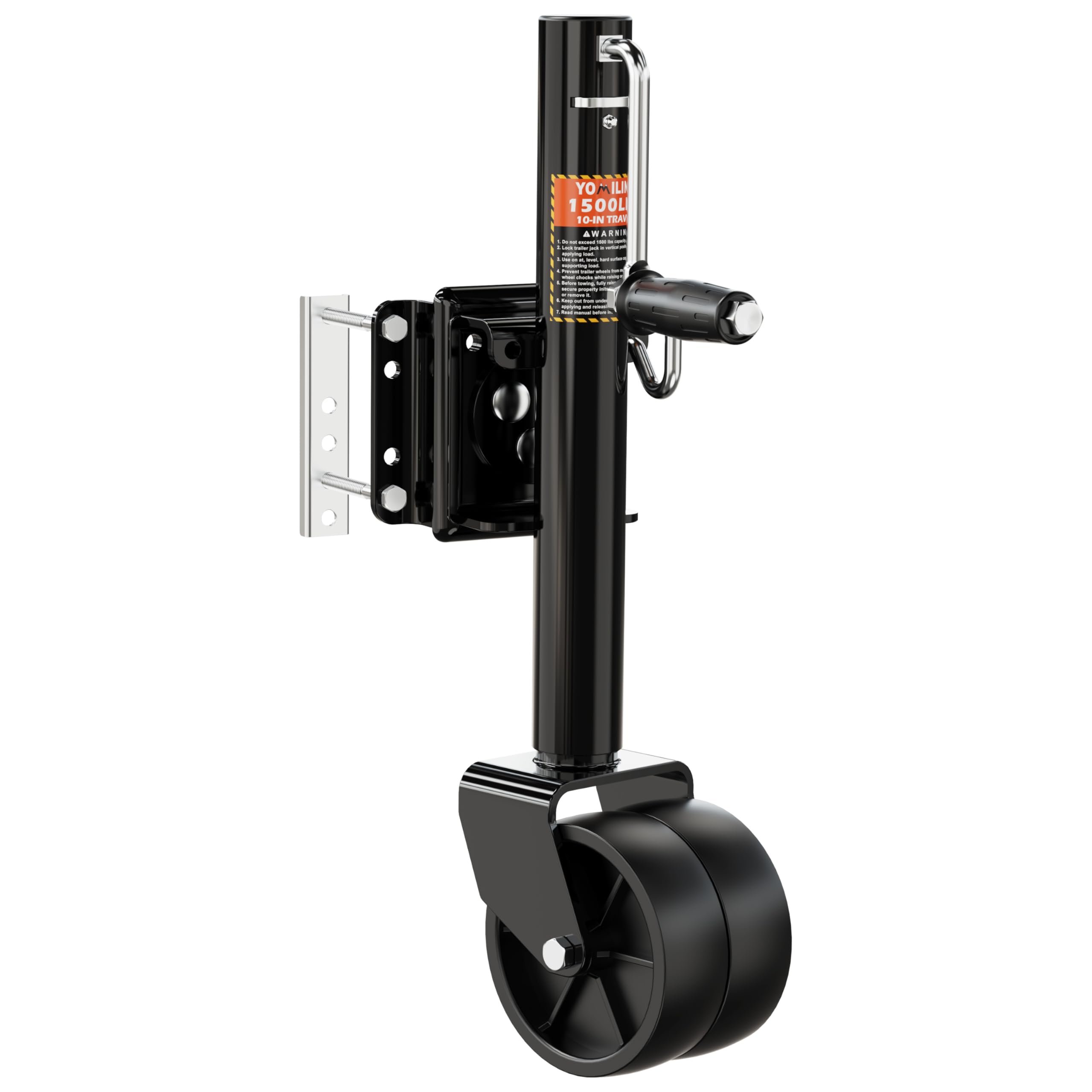 YOMILINK 1500 lbs Trailer Jack with Dual Wheel, Heavy Duty Swivel Boat Jack