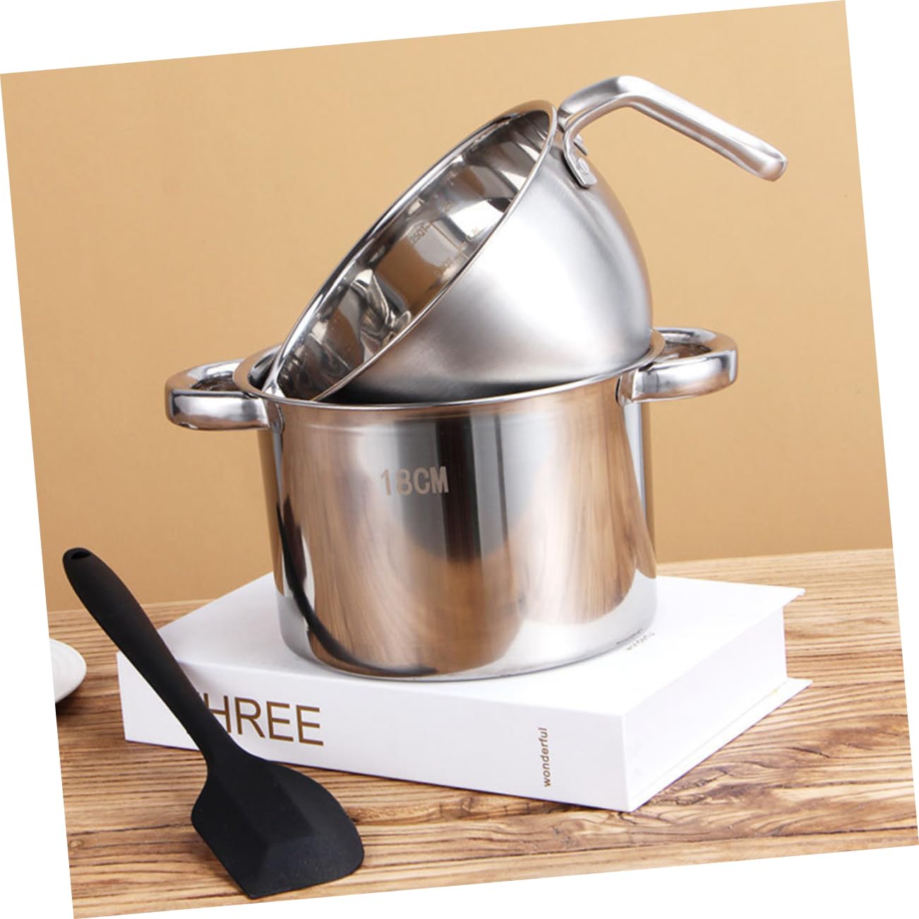JECOMPRIS 1Set Double Boiler Melting Pot Stainless Steel Cheese Heating Pot for Cooking Bowl Outer Pot Multi Functional Kitchen Supply