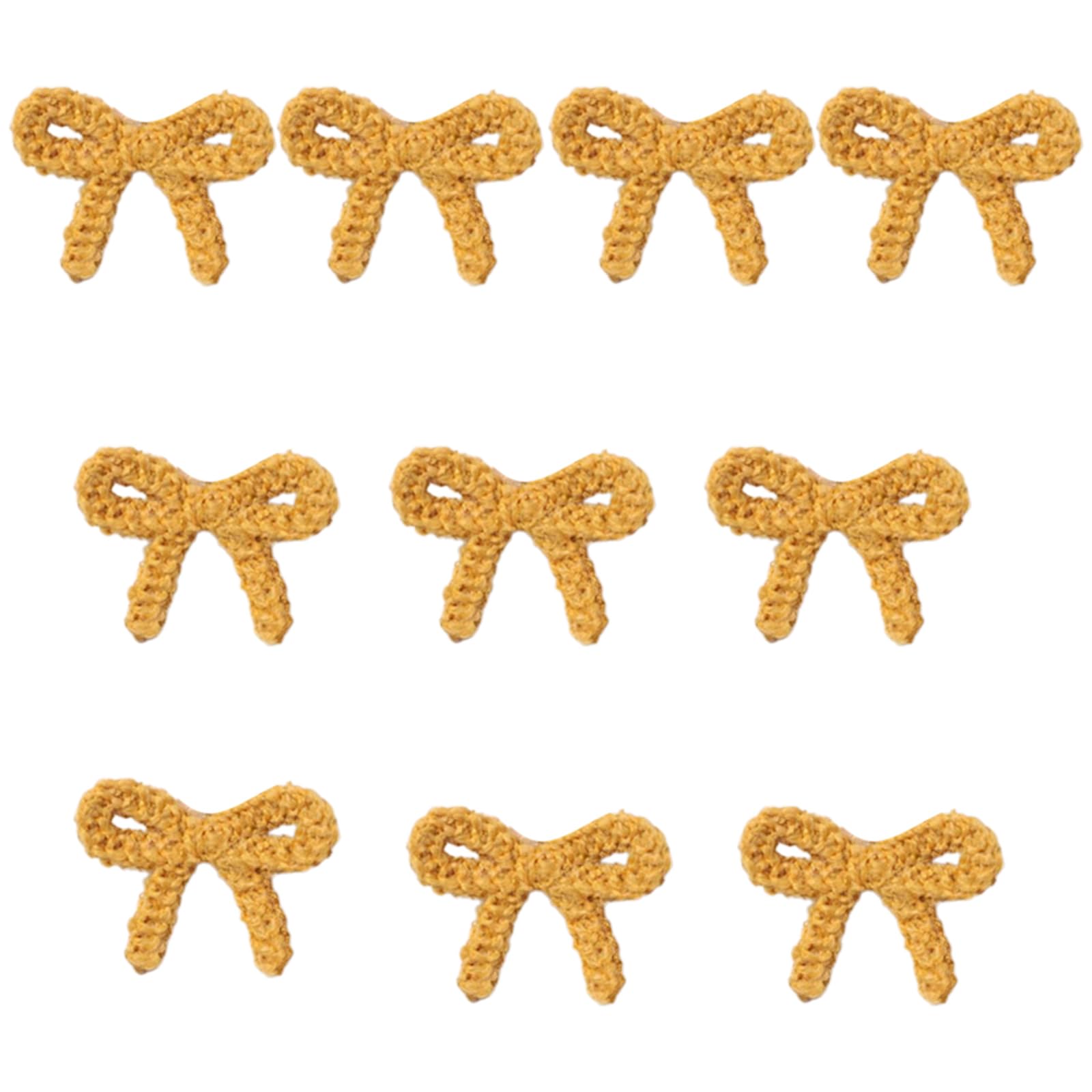 Tsophreniq Of 10 Bowknot Embroidery Bowknot Appliques Crochet Yarn Applique Sewing on Yarn Patches for Clothing Dress Jean Embroidered Patches