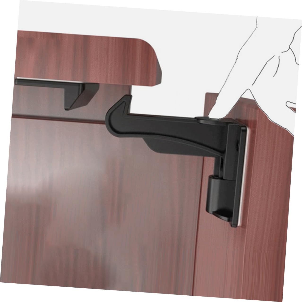 NOLITOY Cerraduras De Seguridad Para Cajones Para Niños, Pestillos Para Gabinetes De Abs, Color Negro, 10 Unidades, Protección Infantil Para Sala, Cocina y Dormitorio
