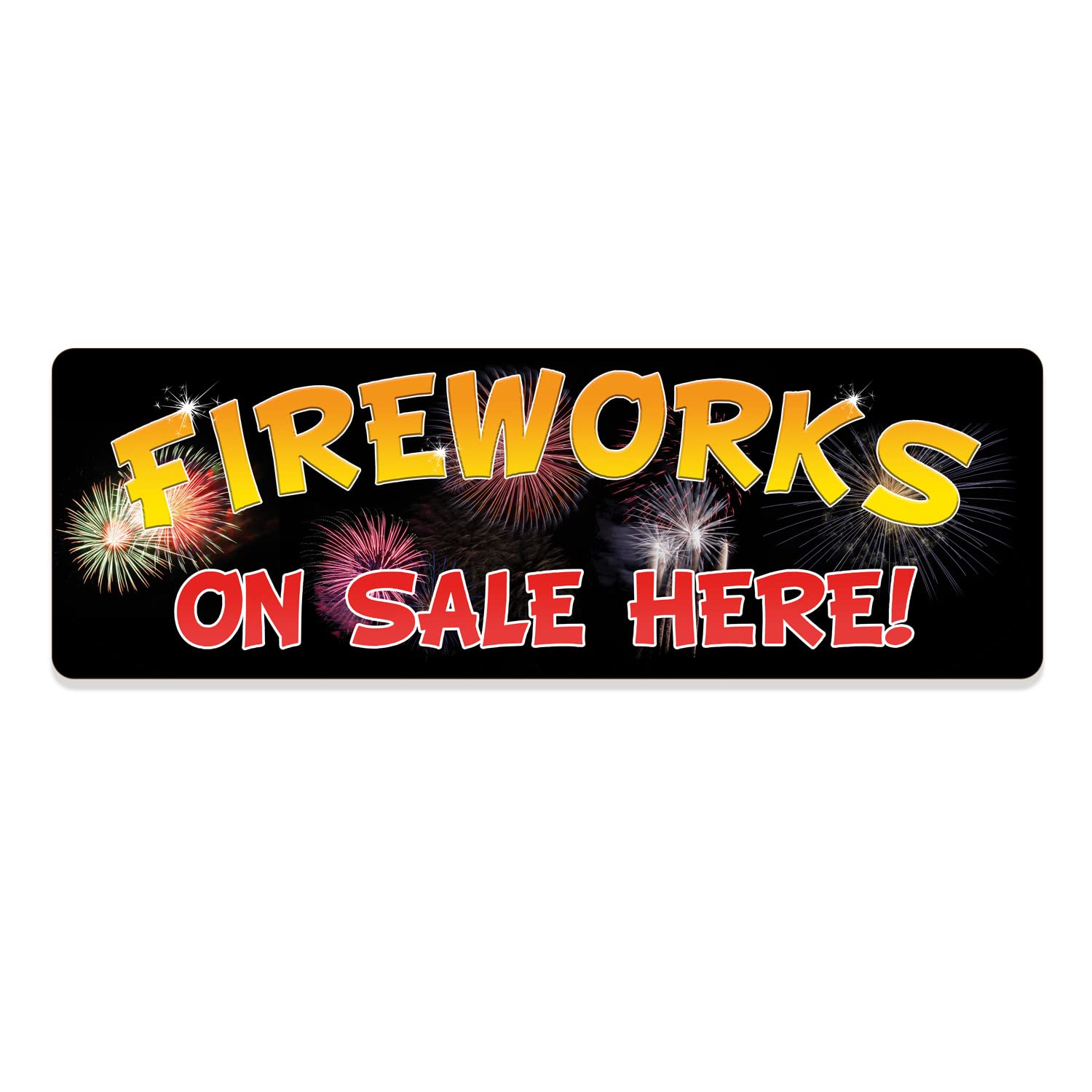 Fireworks Shop On Sale Here Take Away Sticker Window Decal Sign Advert (X-Large - 80cm x 25cm)