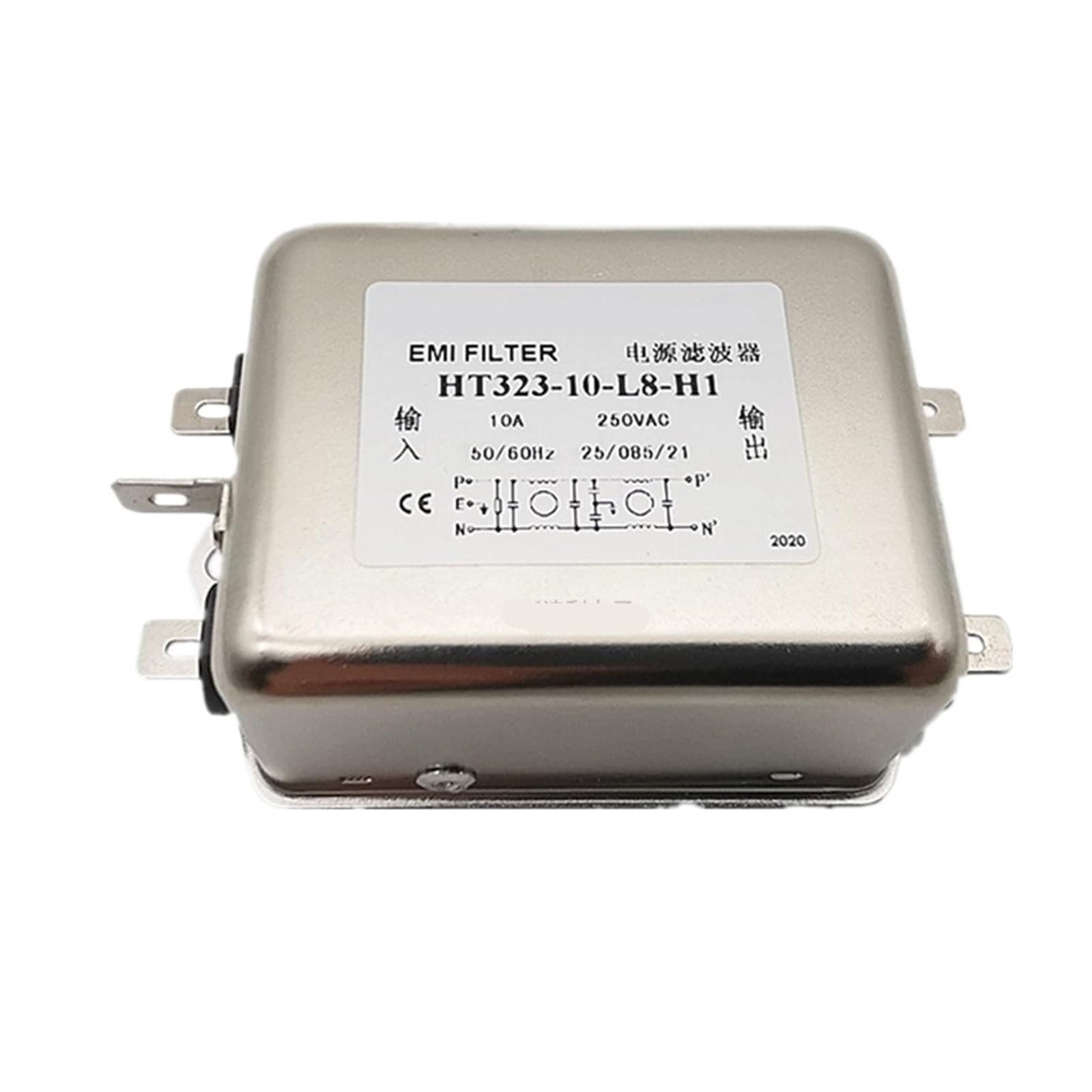 220V Power Supply electromagnetic Frequency Conversion Filter HT323-10-L8-H1 Single Phase 6A 10A 16A 20A 30A(HT323-10-L8-H1 10A)