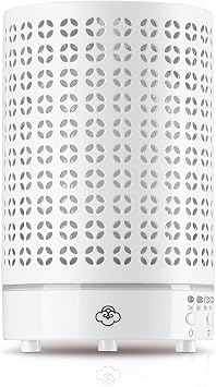 Serene House Cosmos Ultrasonic Essential Oil Diffuser Metal White 90ml | Aromatherapy Diffuser, 4-Hour Continuous/ 8-Hour Intermittent Mode, Optional Timer, 7 LED Lights for ambience, 150 Sq Ft