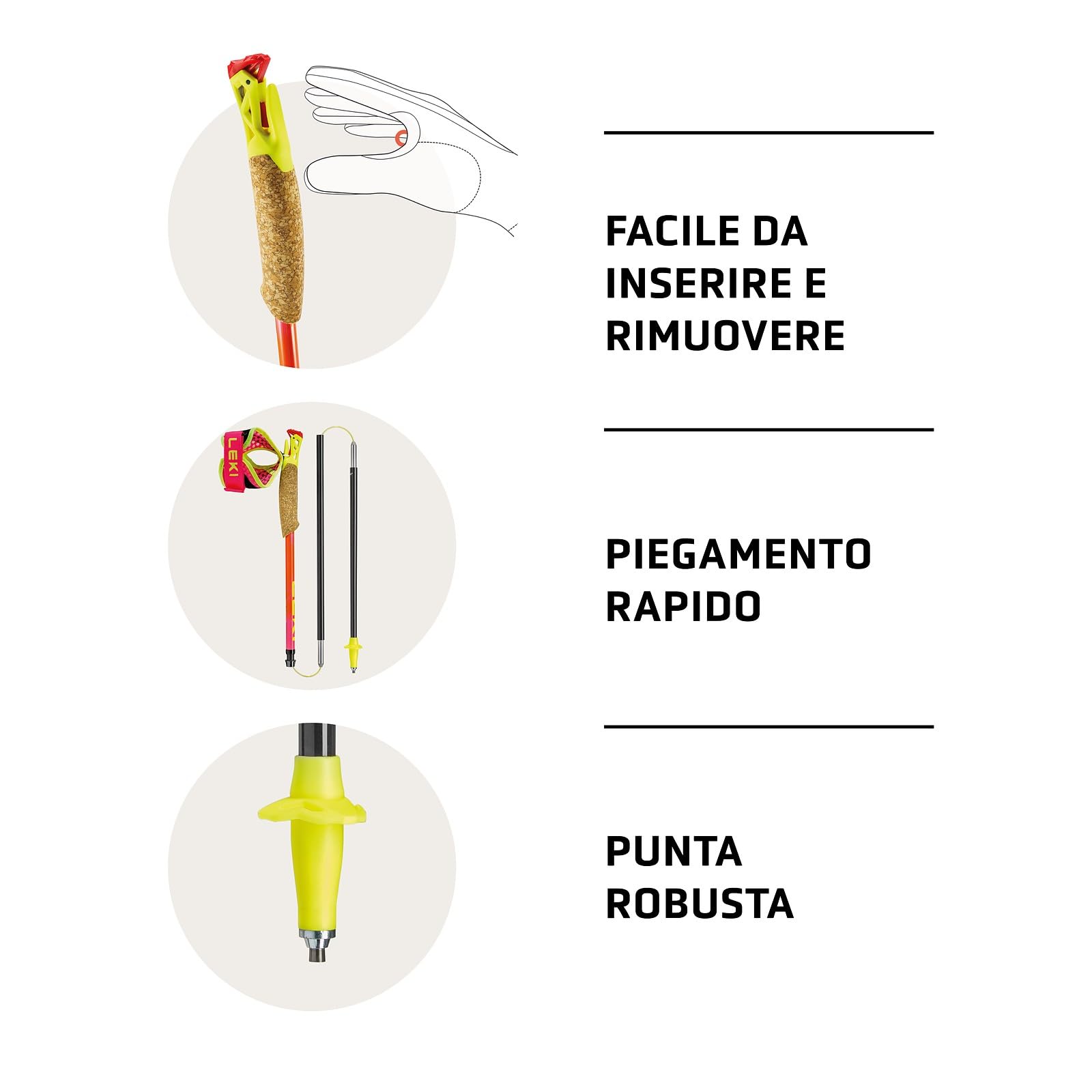 LEKI Ultratrail FX.One SL - Bastone da Trekking Unisex, Colore: Rosso/Lilla
