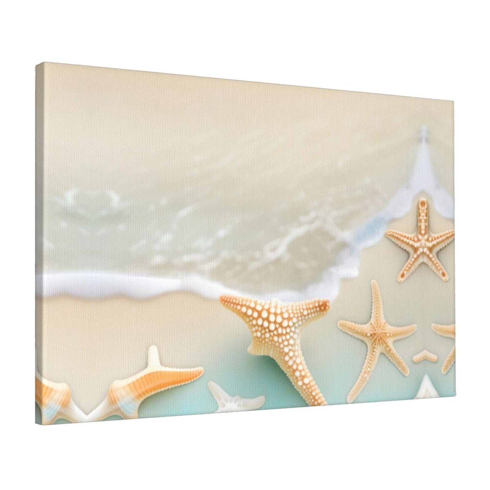 CNTDBU Beach Starfish Canvas Wall Art 16x24 Inch-Large Modern Painting Print for Living Room, Framed Ready to Hang Artwork for Bedroom