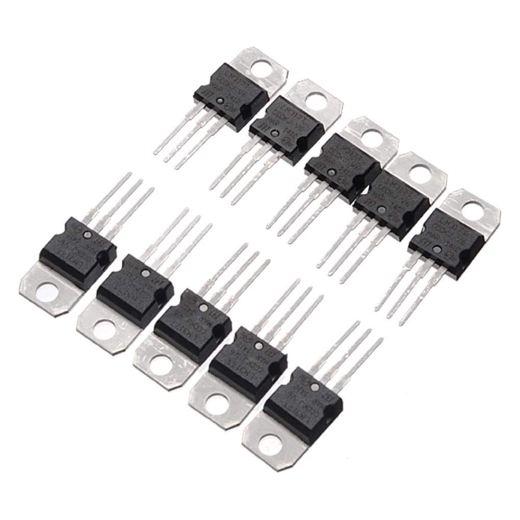 10 pcs LM317T Adjustable LDO Voltage Regulator 1.2-37V, 1.5A, TO-220#1696