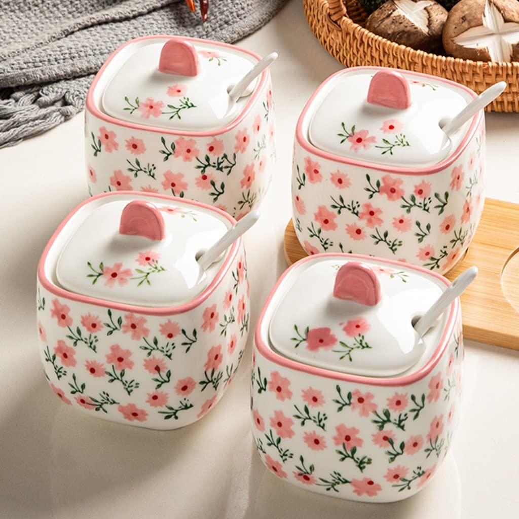 Butelka na przyprawy, ceramiczny słoik na przypraw Szklane słoiki na przyprawy, słoik Zestaw słoików na przyprawy do użytku domowego Słoik na sól kuchenną Cukier Pudełko na przyprawy glutaminian sodu