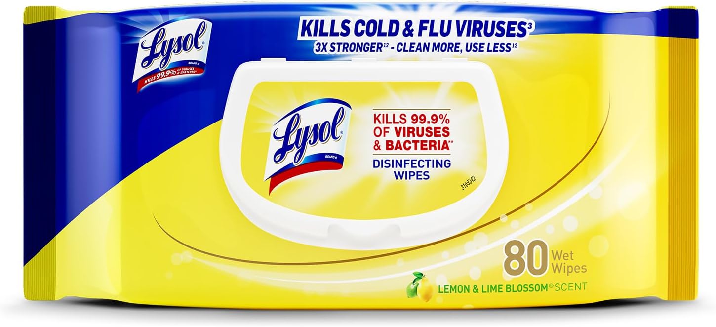 LYSOL Disinfecting Wipes Lemon & Lime Blossom Flatpack 80