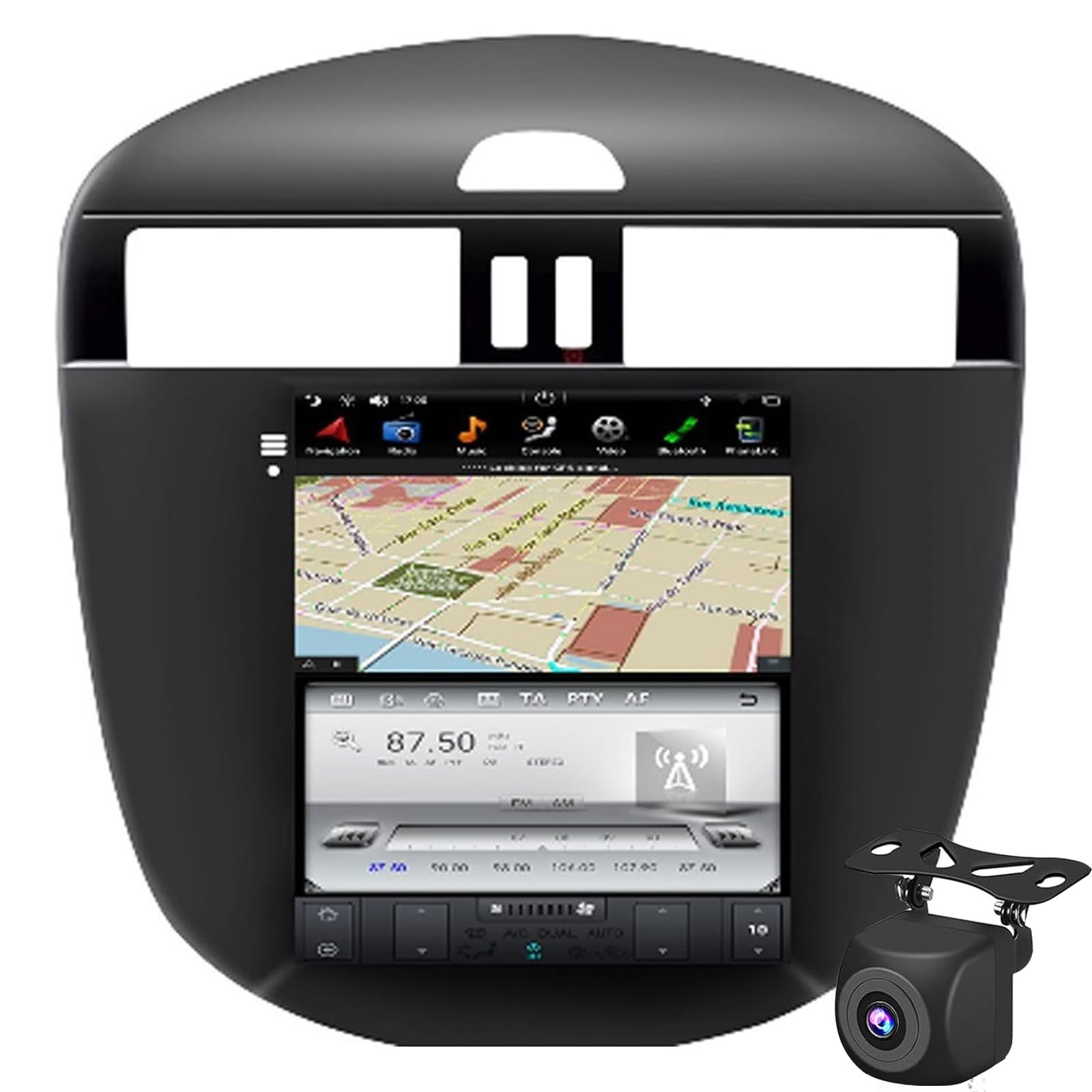 Android Car Radio For Nis-san TIIDA 2011–2014 With Wireless CarPlay & Android Auto, 9.7-Inch Touchscreen With GPS Navigation Bluetooth FM RDS Mirror Link Split Screen SWC + Mic(Color:8-Core 8+128G)