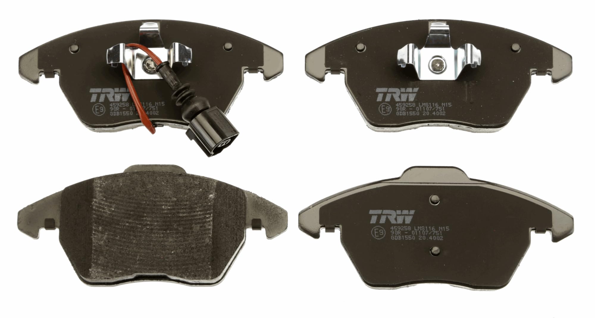 TRW GDB1550 Pastillas de Freno Juego de 4 para Seat Leon II (1P1) 2005-2013 Eje Delantero y Otros Vehículos