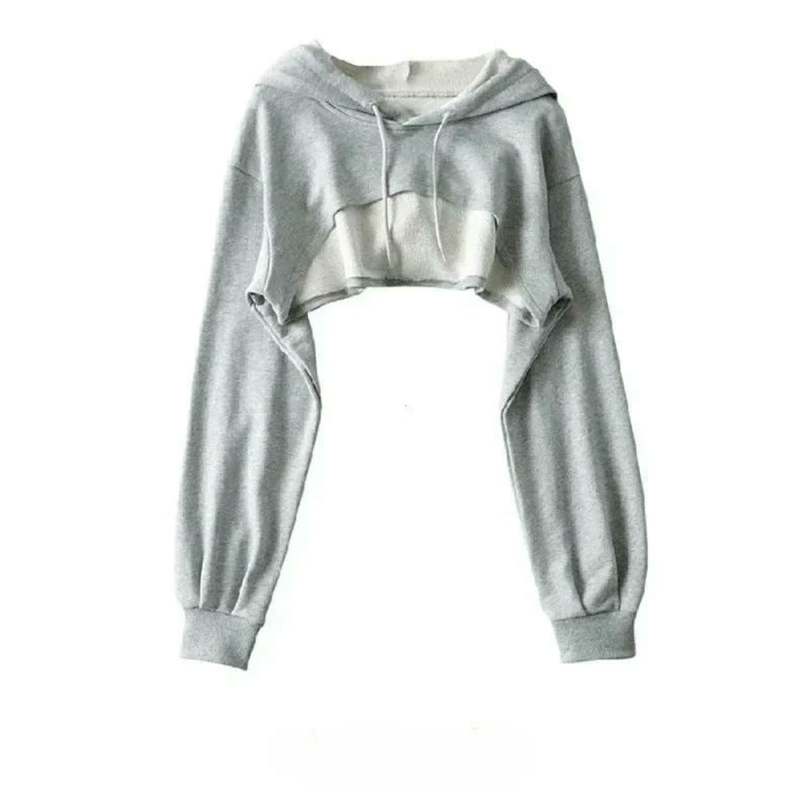 Bluza z kapturem Kobieca Osobowość Nieregularne Crop Ultra Krótki Styl Długi Rękaw Top Drop Shipping Bluza Y2k Ubrania