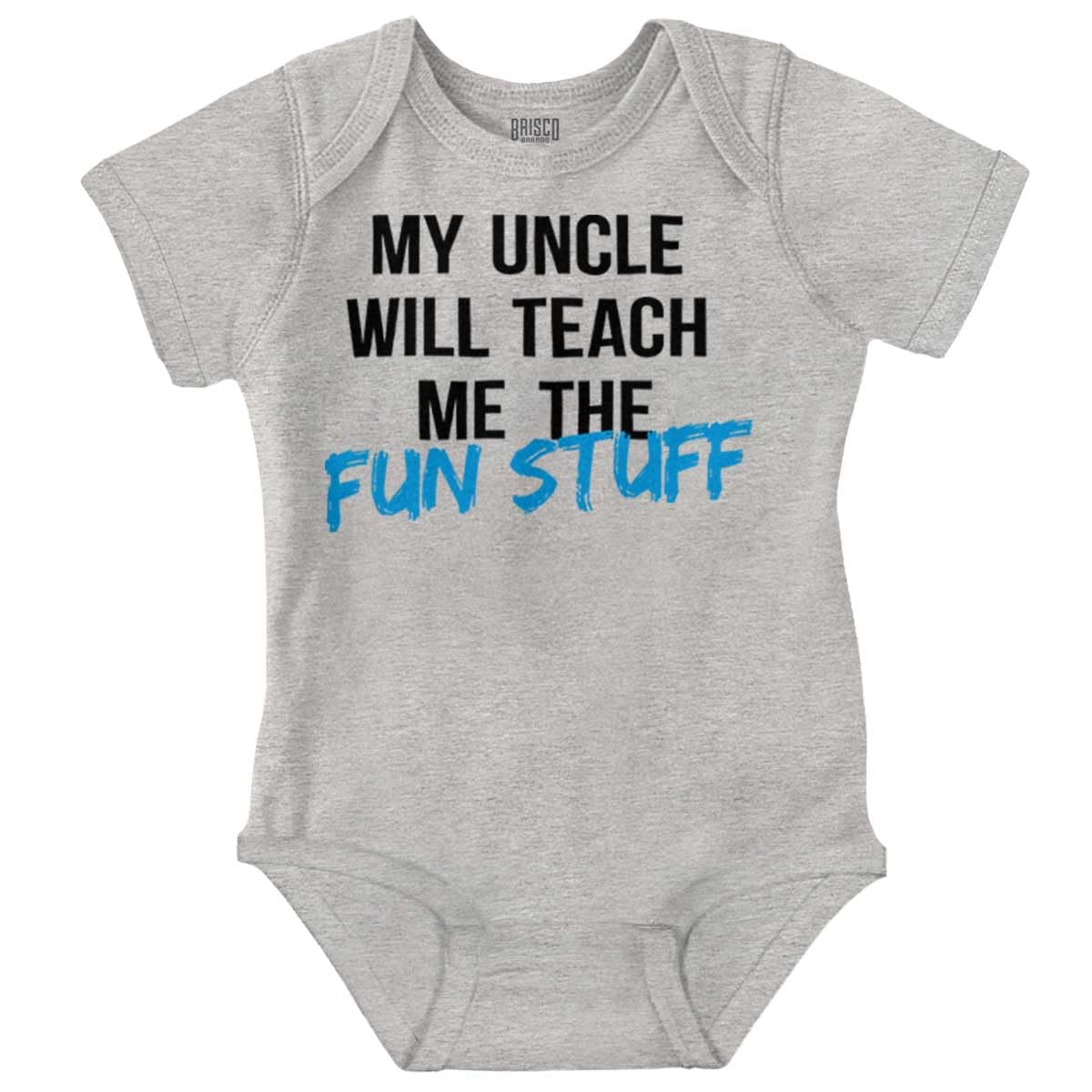 Brisco Brands My Uncle Will Teach Me The Fun Stuff Baby Romper Boys or Girls