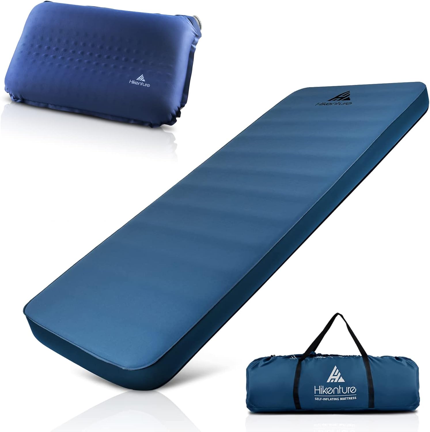 Hikenture Self Inflating Sleeping Pad and Camping Pillow, Soft Foam 4 INCH Camping