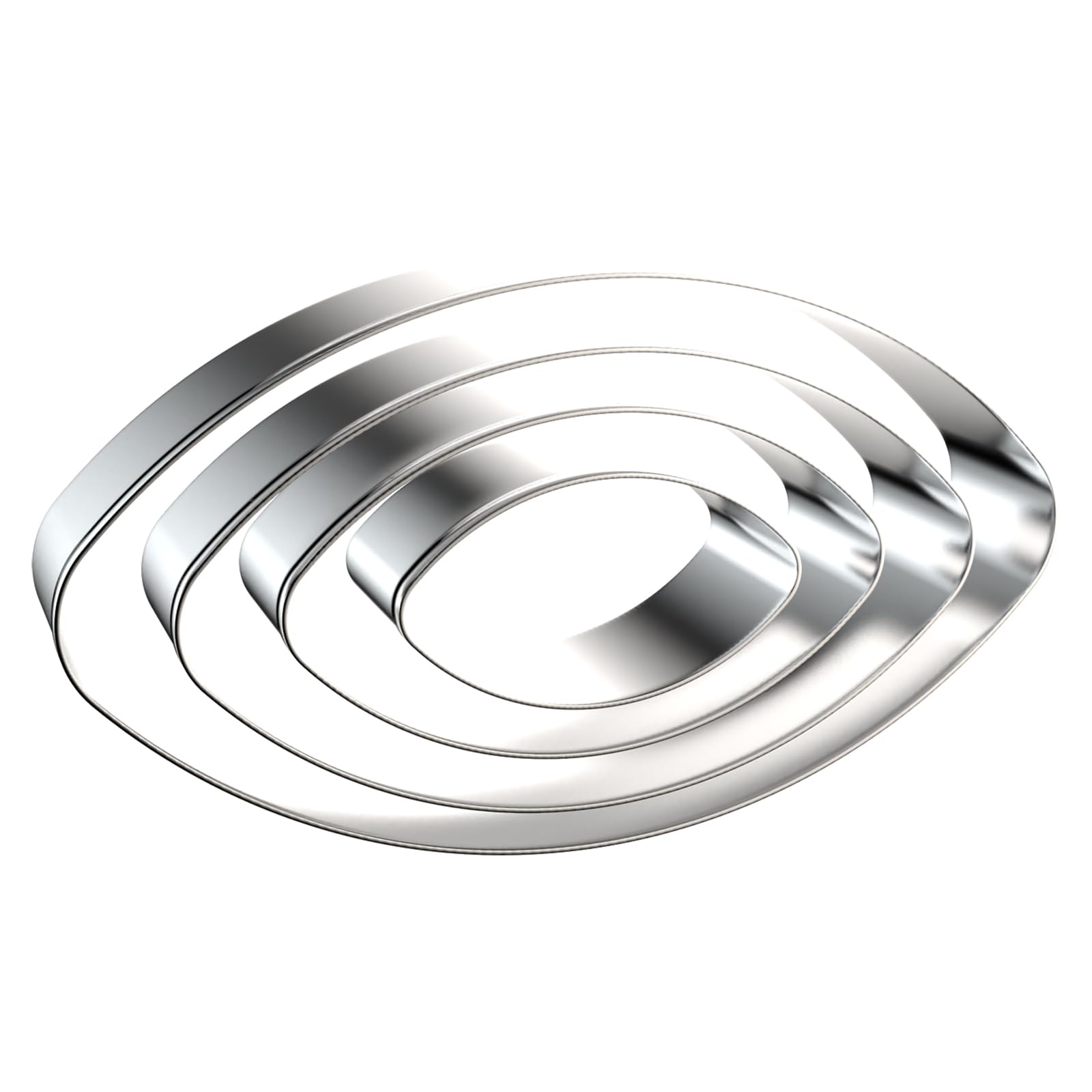 Football Cookie Cutter Set Large - 5 Inch, 4 Inch, 3 Inch, 2 Inch - 4 Piece American Football Cookie Cutters Shapes Molds - Stainless Steel