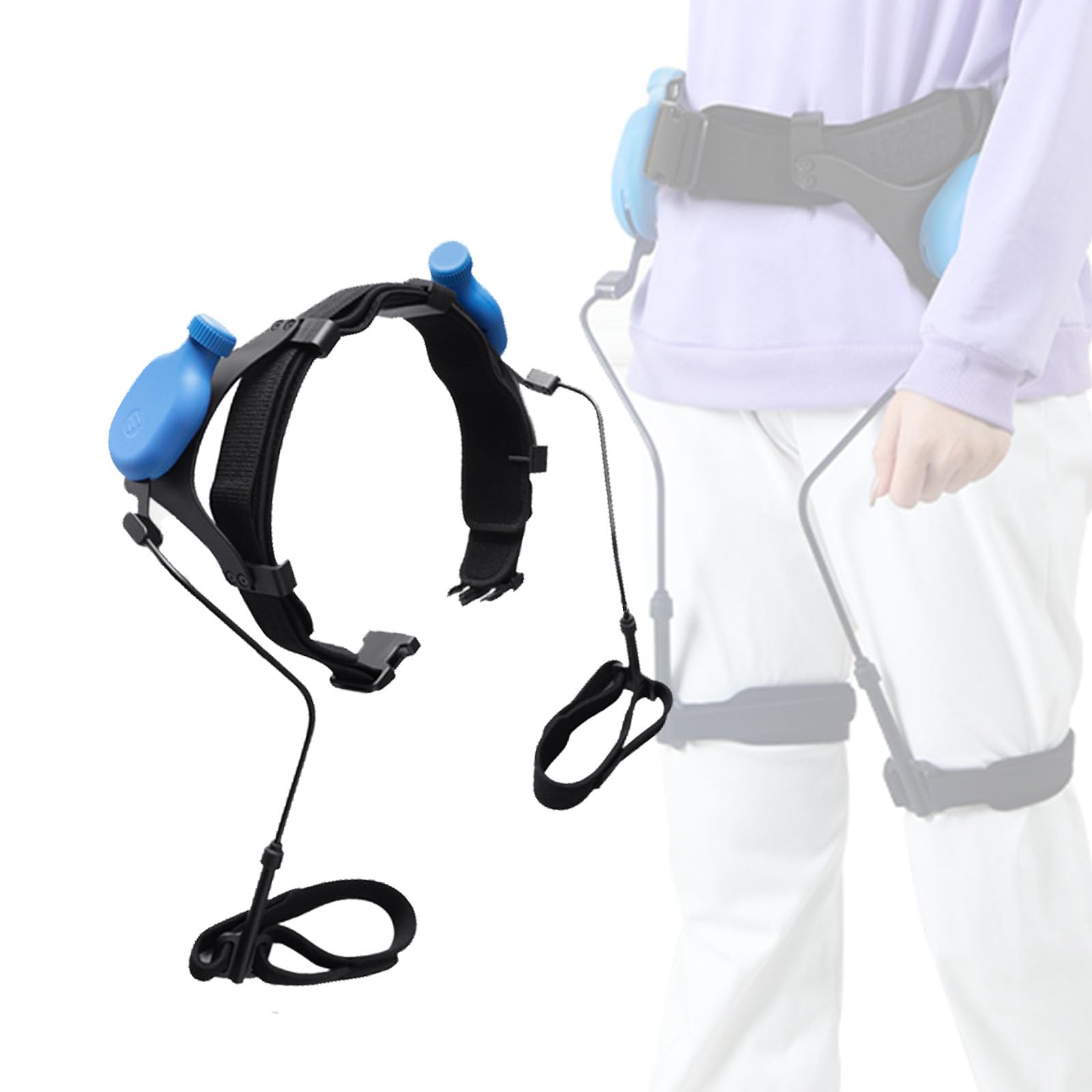 Ergonomic Power Walking Aid Exoskeleton-Assisted Walker Lower Limb Rehabilitation Training Adjustable Force Lightweight Easy to Carry Suitable for Leg Walking Training/Elderly People S-Both Legs