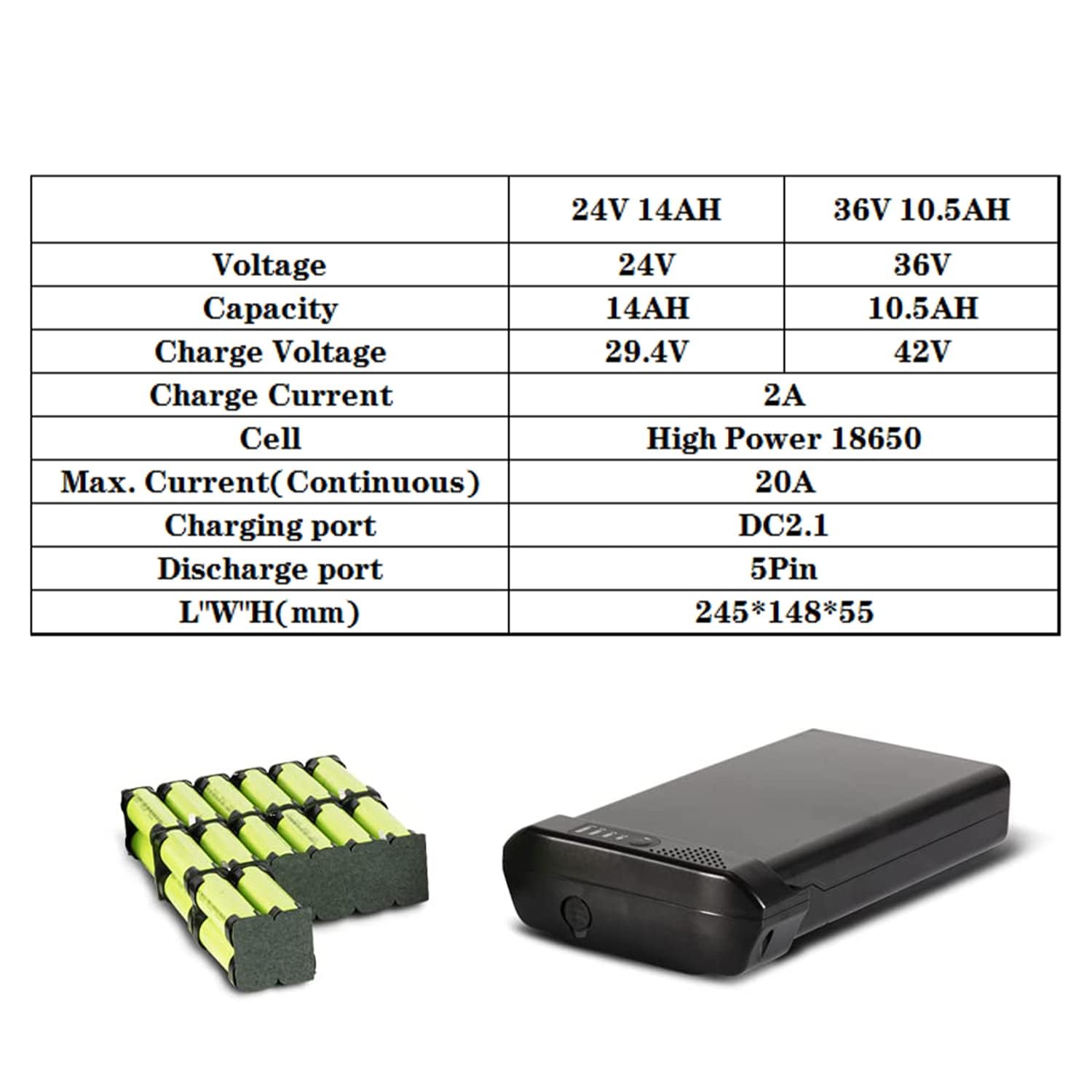 Batteria per bici elettrica 24V 14AH batteria al litio bicicletta elettrica,E-Bike Batteria sul Portapacchi Posteriore,per MIFA, Prophete, Ansmann, Phylion, PortaPower