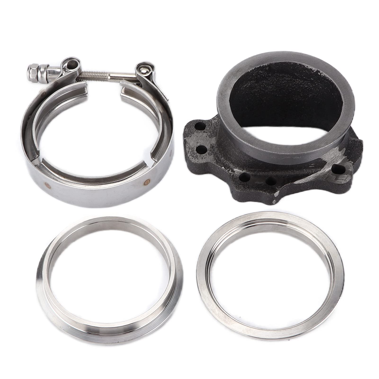 Ejoyous Adapter Kołnierzowy Turbo Żelazny Adapter Kołnierzowy ze Stopu Aluminium V 3 Cale dla GT25 GT28 T25 T28 Turbo Bezpośredni montaż śrubowy lub Spawany dla Użytkowników Modernizacji Rury