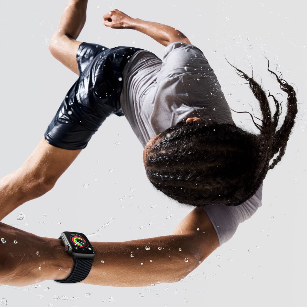 chinbersky 5 Pezzi Compatibile con Cinturino Apple Watch 38mm 40mm 41mm 42mm 44mm 45mm Uomo Donna,Regolabile Nylon Elastico Intrecciato Sport Cinturino di Ricambio Per iWatch Series 7/6/5/4/3/2/1/SE