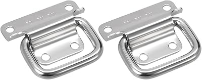 uxcell 50mmx38mm 201 Stainless Steel Toolbox Chest Ring Pull Handle Silver Tone, 2pcs