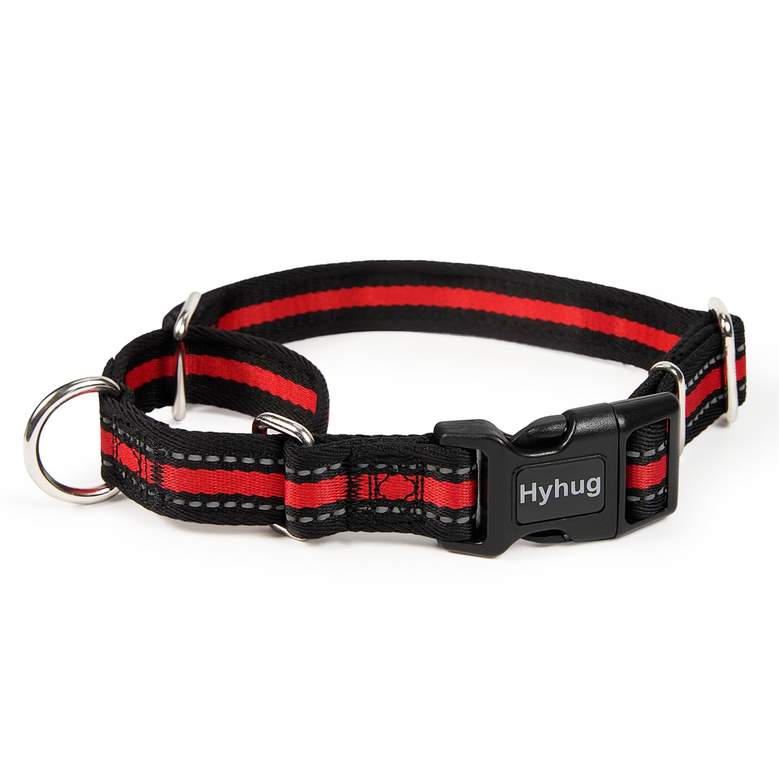 Hyhug Reflective Martingale Dog Collar with Buckle: Escape-Proof, No Slip Heavy Duty Nylon, Colorfast Adjustable Pet Supplies for Large Breeds (