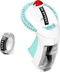 Máquina de etiquetas em relevo, máquina de etiquetas em relevo manual, vintage em relevo, impressora retrô com 1 rolo de etiqueta em relevo 3D para cozinha, material escolar, crianças, faça