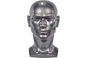 Hat Mannequin with Stand for Men - Black PVC Head Display