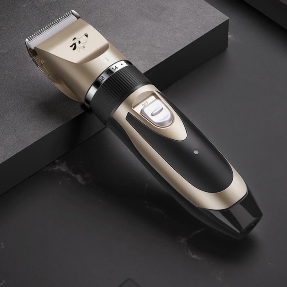 YARNOW 4 Piezas Cortapelos para Perros y Gatos Recargable por USB Batería de 1500mah, Cuchillas de Cerámica y Aleación de Titanio, Incluye 4 Peines Guía para Aseo Profesional
