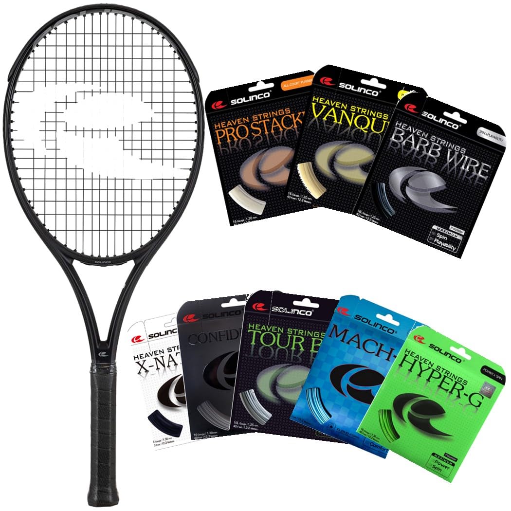 Solinco Blackout 300 Tennis Racquet – Custom Strung with Your Choice of String