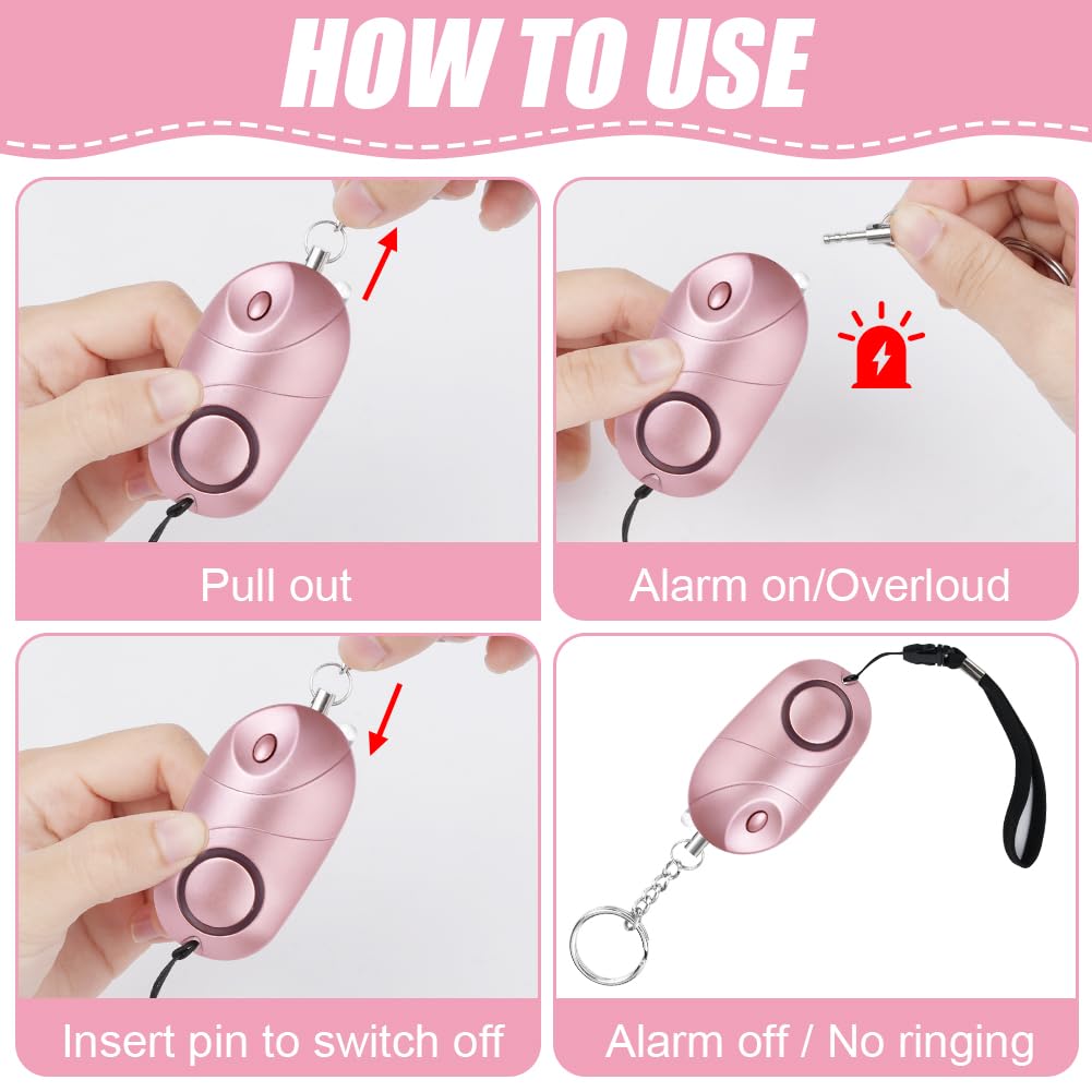 Allarme Personale Flintronic 140dB - 2 Pezzi Ricaricabili Con Luce LED, Portachiavi Sicurezza Per Donne E Anziani - Foto 9