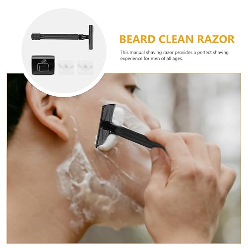 Miniatura 6 de FOMIYES 1 Unidades de herramientas portátiles para mujeres de lados vintage portacuchillos manual negro viejo barba estilo barba rasqueta caso