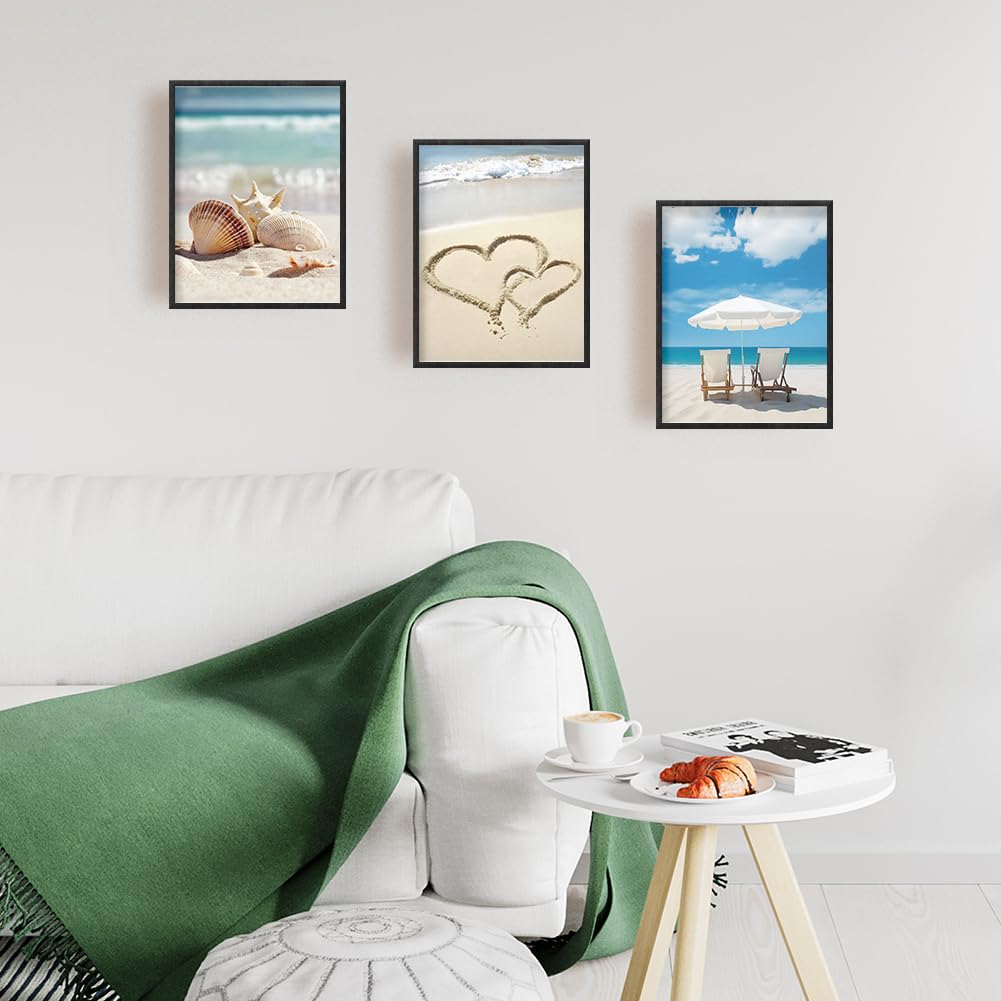 SUPERDANT Set di 6 Stampe Da Parete per Spiaggia Estiva Paesaggio Marino Pittura Murale Realismo Tela Stelle Marine Surf per Salotto Camera da Letto Soggiorno Ufficio Decorazione (Senza Cornice)