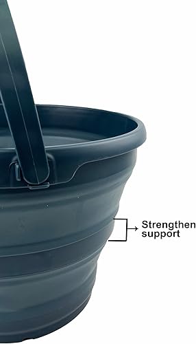 Miniatura 4 de SAMMART Cubo de plástico plegable de 10 L (2.6 galones), bañera redonda plegable, cubo de agua portátil para pesca, bote de agua para exteriores,