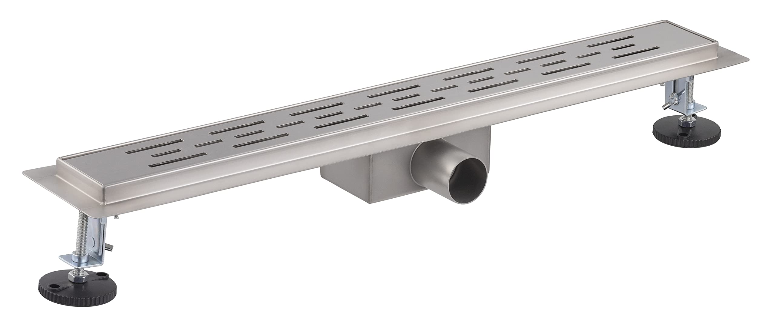 Caniveau extra plat pour douche italienne avec grille de finition inox longueur 60 centimètres - Avec siphon anti odeur et filtre pour cheveux NOYON & THIEBAULT